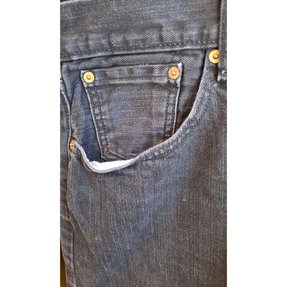 Levi Strauss Co‎ Mens 501 Button Fly Jeans Black Straight Fit Size 44x32